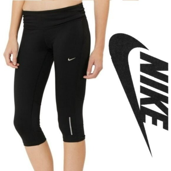 Nike | Black Running Epic Run Capri Leggings | Size Small - Picture 1 of 14